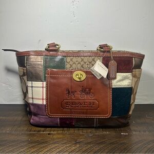 Coach Holiday Patchwork Tote Bag